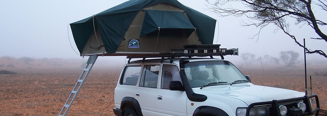 Land Cruiser for hire with rooftop tent